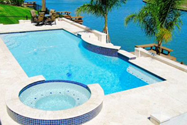 Serene Pool Concrete swimming Pool Design near Sea Side temp